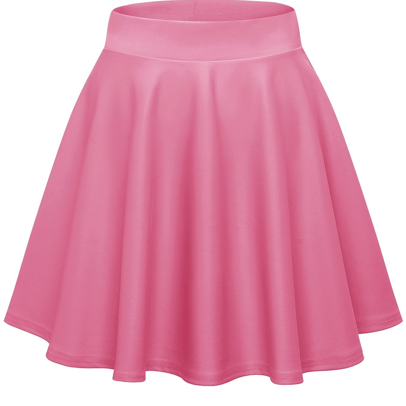 Kpop Solid Simple Skater Skirts Casual High Waist Pleated A Line Mini Skirts Womens Clothing 7921