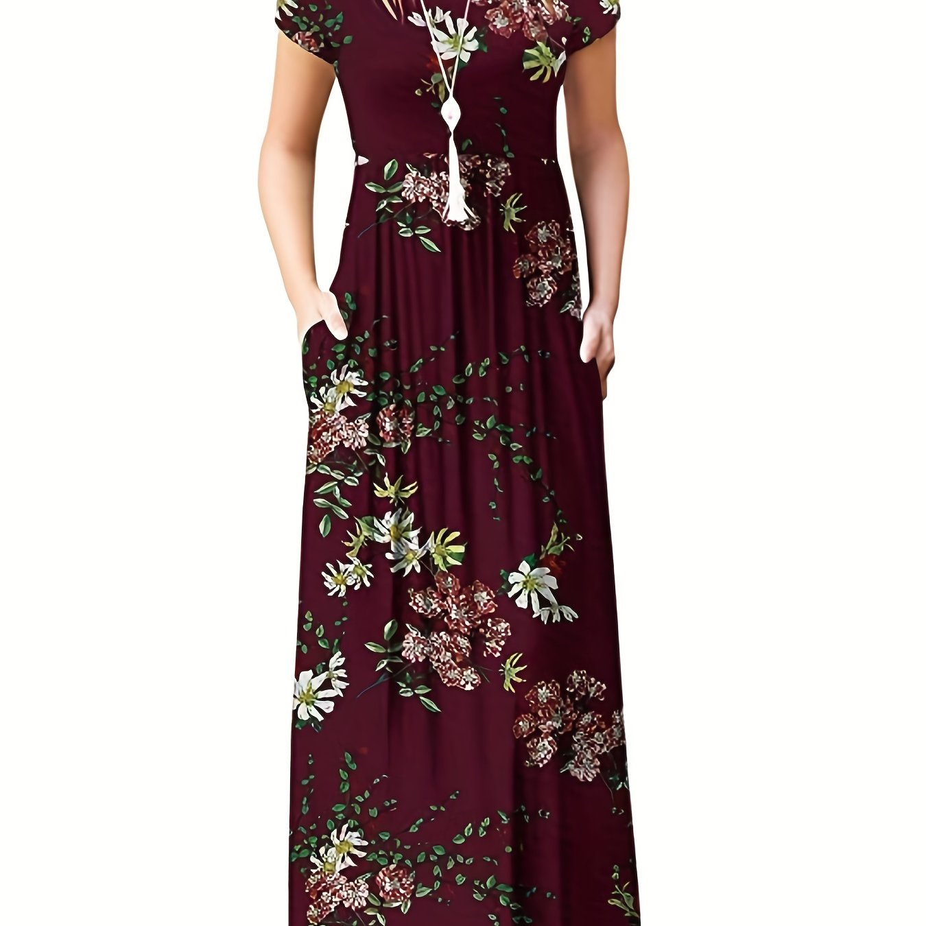 floral-print-high-waist-dress-elegant-crew-neck-short-sleeve-maxi-dress