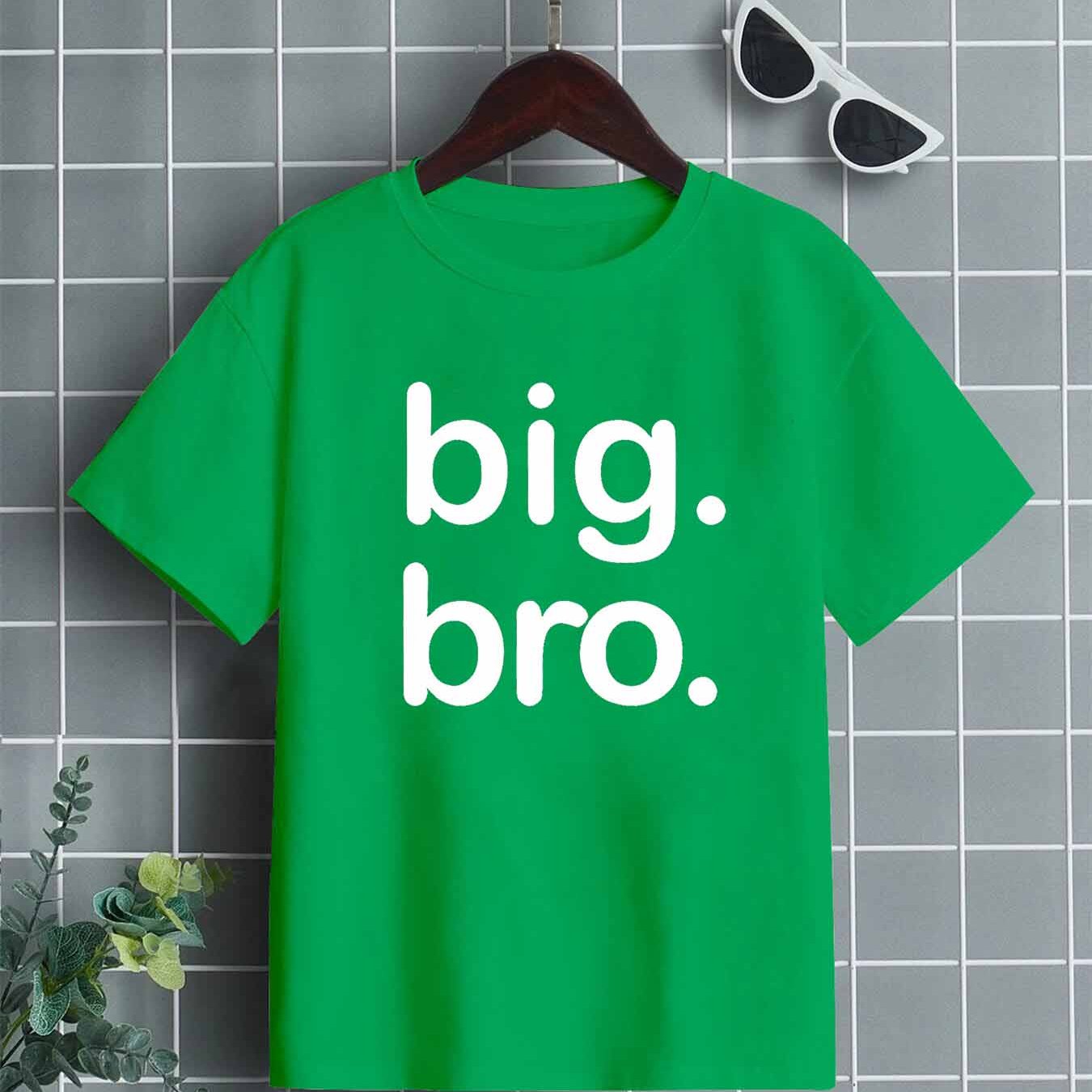 Kids Creative Letter Big Bro Graphic T Shirt Casual Round Neck Tees Top ...