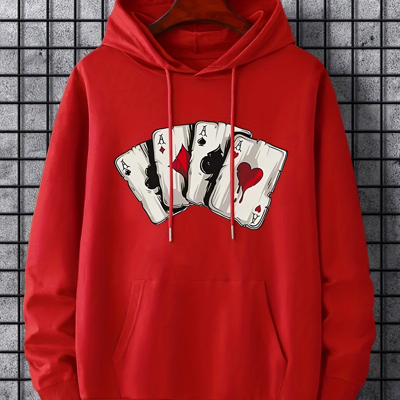 TEMU Men' Drawstring Hoodie Sweatshirt