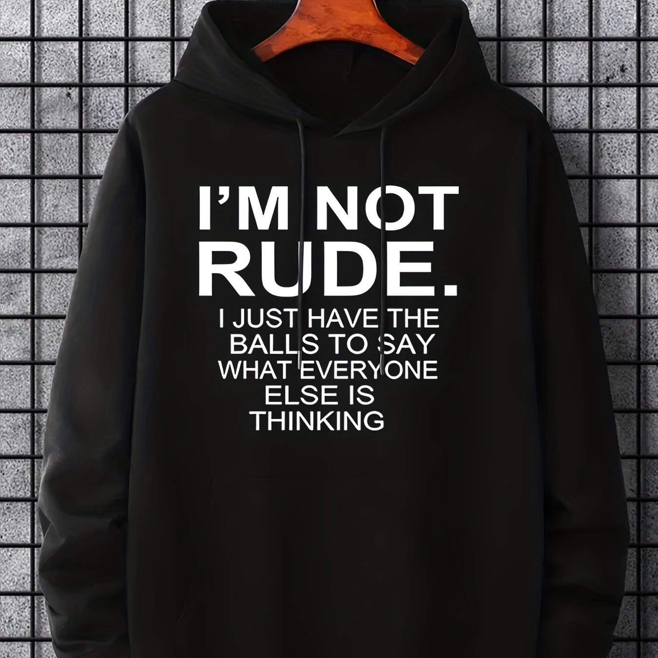 TEMU Men's Printed Drawstring Hoodie Sweatshirt