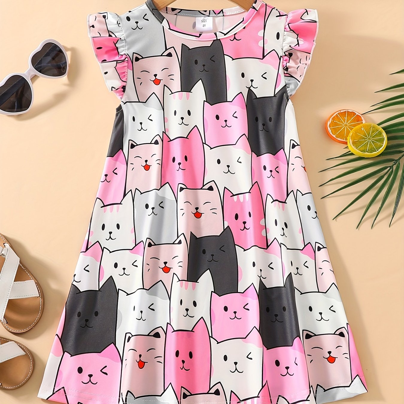Cat Dress, Girls Tank Dress With Cats Design, Pink Dress, Summer Dress for  Girls, Pretty Cat Dress, 100% Cotton, Dress for Girls, Handmade -   Canada