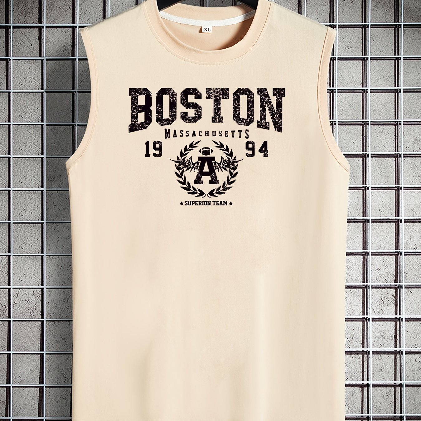 Men's Boston 1994 Print Casual Sports Round Neck Sleeveless T