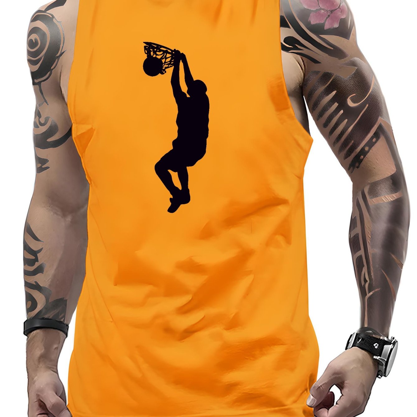 Men s Casual Trendy Basketball Player Graphic Print Sleeveless Tank 