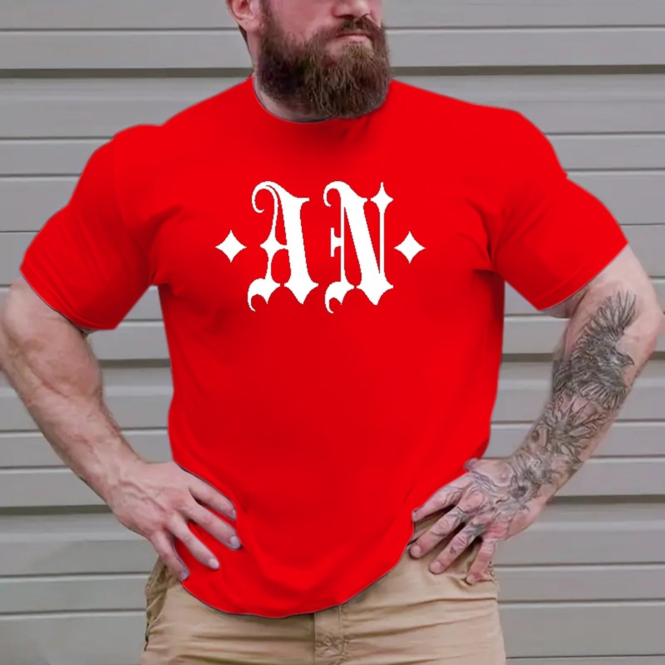 Trendy Letter Print Short Sleeve T Shirts For Men Plus Size Stretchy 