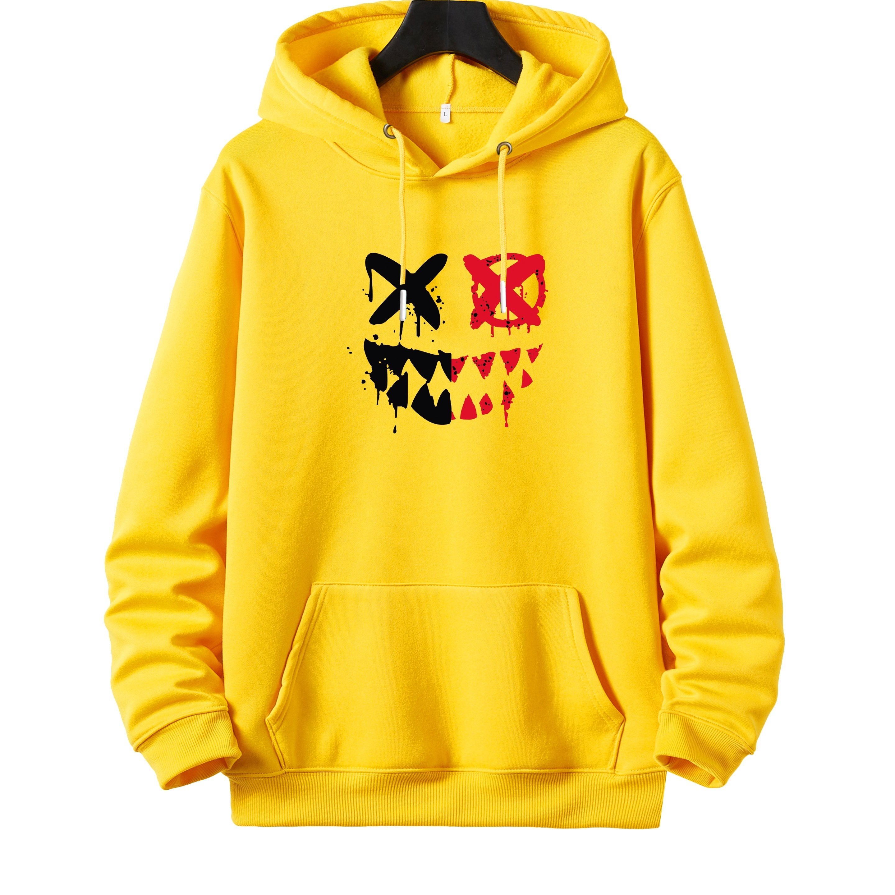 TEMU Plus Size Men's Graphic Hoodie For Big And Tall Guys