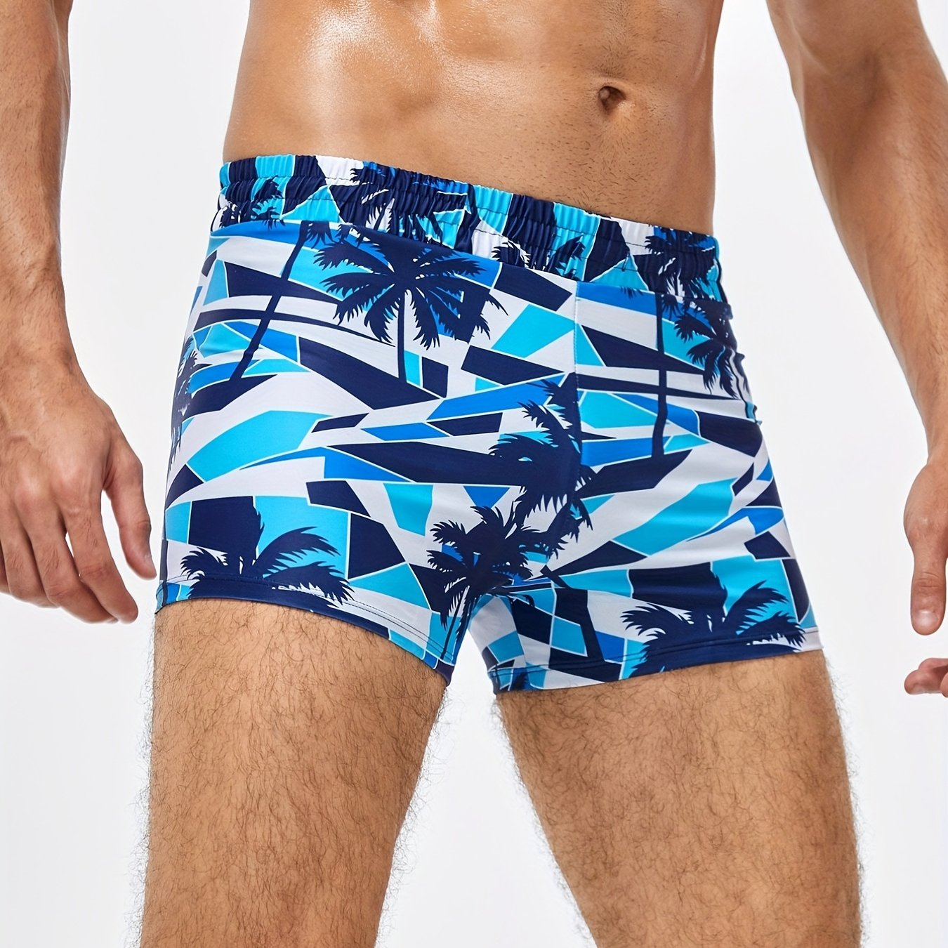 Men's Printed Boxer Beach Swimming Swim Trunks