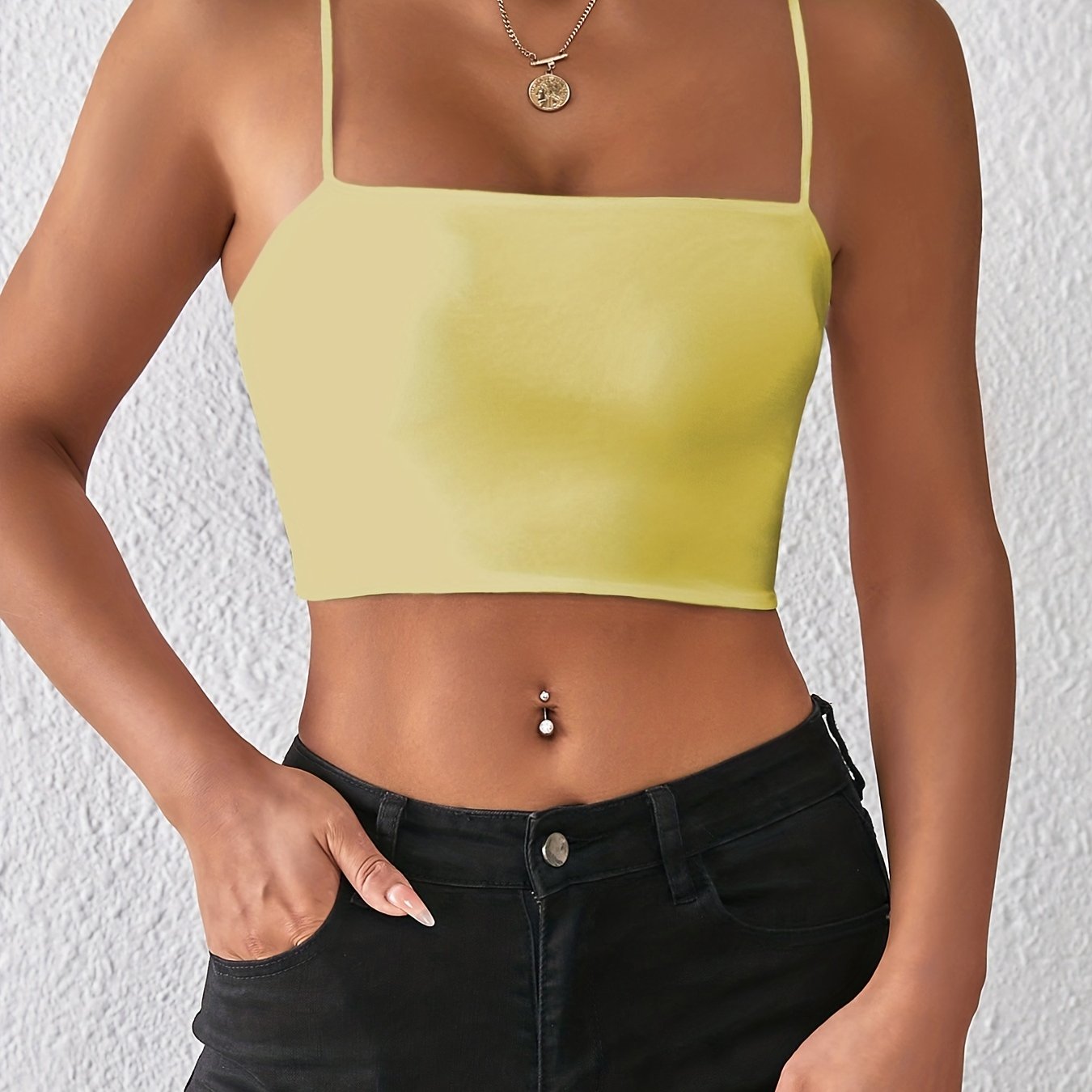 Crop Spaghetti Strap Top Sexy Backless Cami Top Summer - Temu