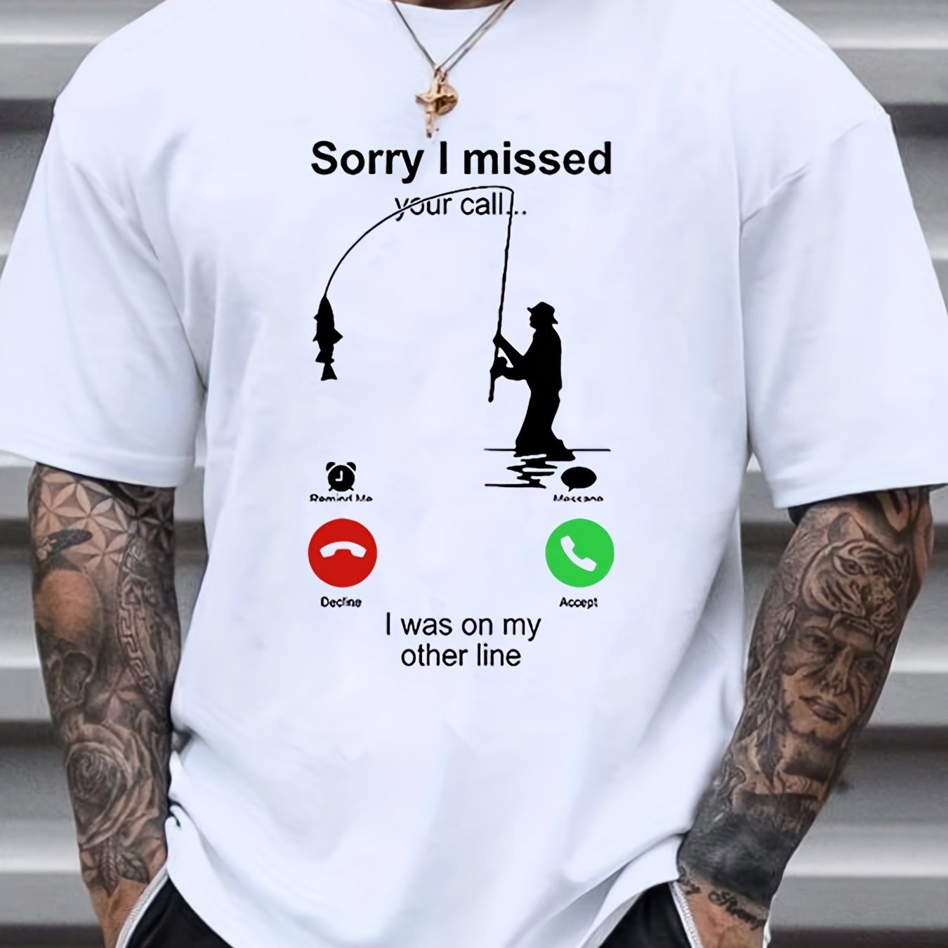 Sorry I Missed Your Call Fishing T-Shirt, S / Blue