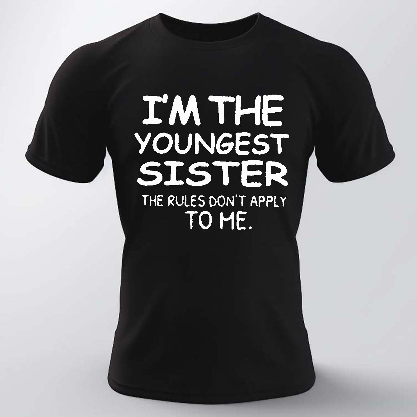 Plus Size Men s I m The Youngest Sister Letters Print Graphic T Shirt 