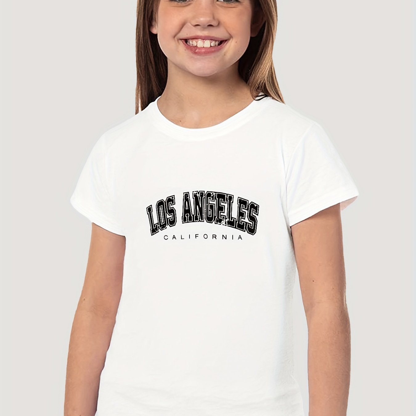 Fashion Girls Los Angeles Letters Print Short Sleeve Shirt Trendy Summer  Tees For Little Girls Children Clothing - Kids' Fashion - Temu United Arab  Emirates