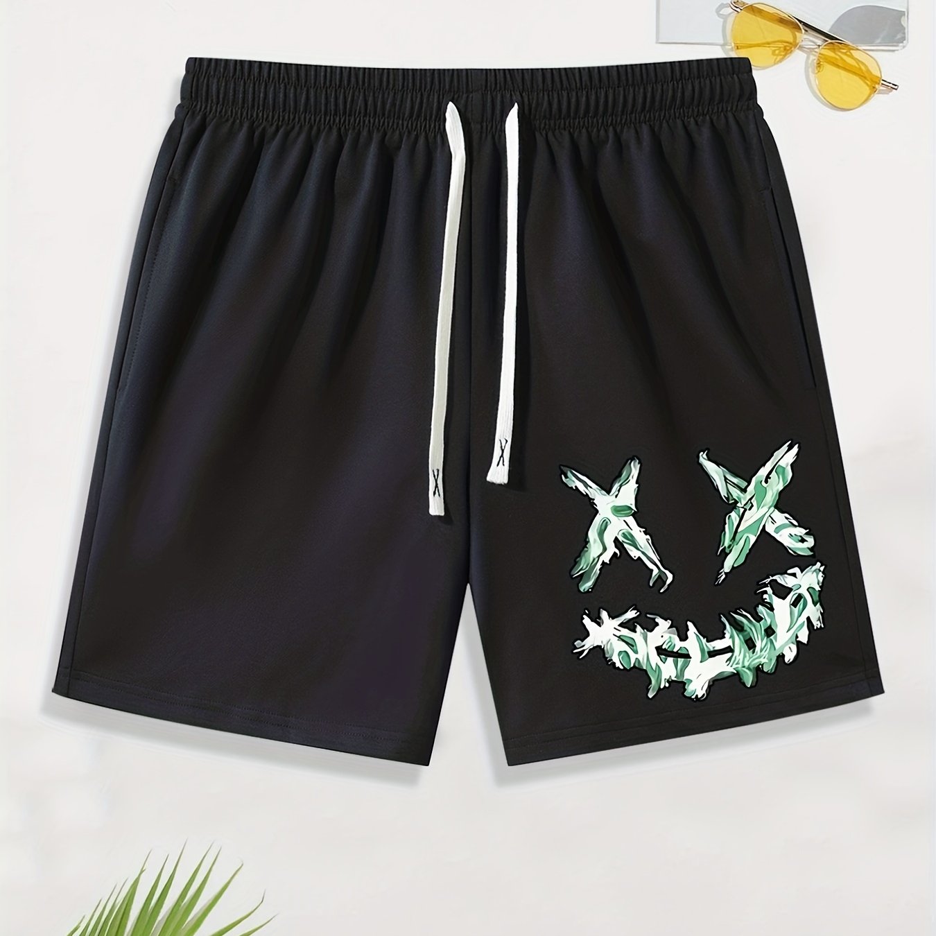 Grimace pattern comfy shorts men s casual slightly stretch elastic
