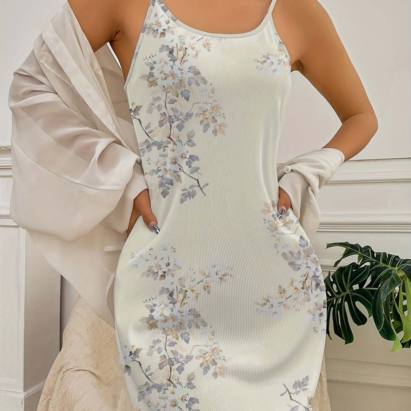 Lady's Nightgown With Large Flowers