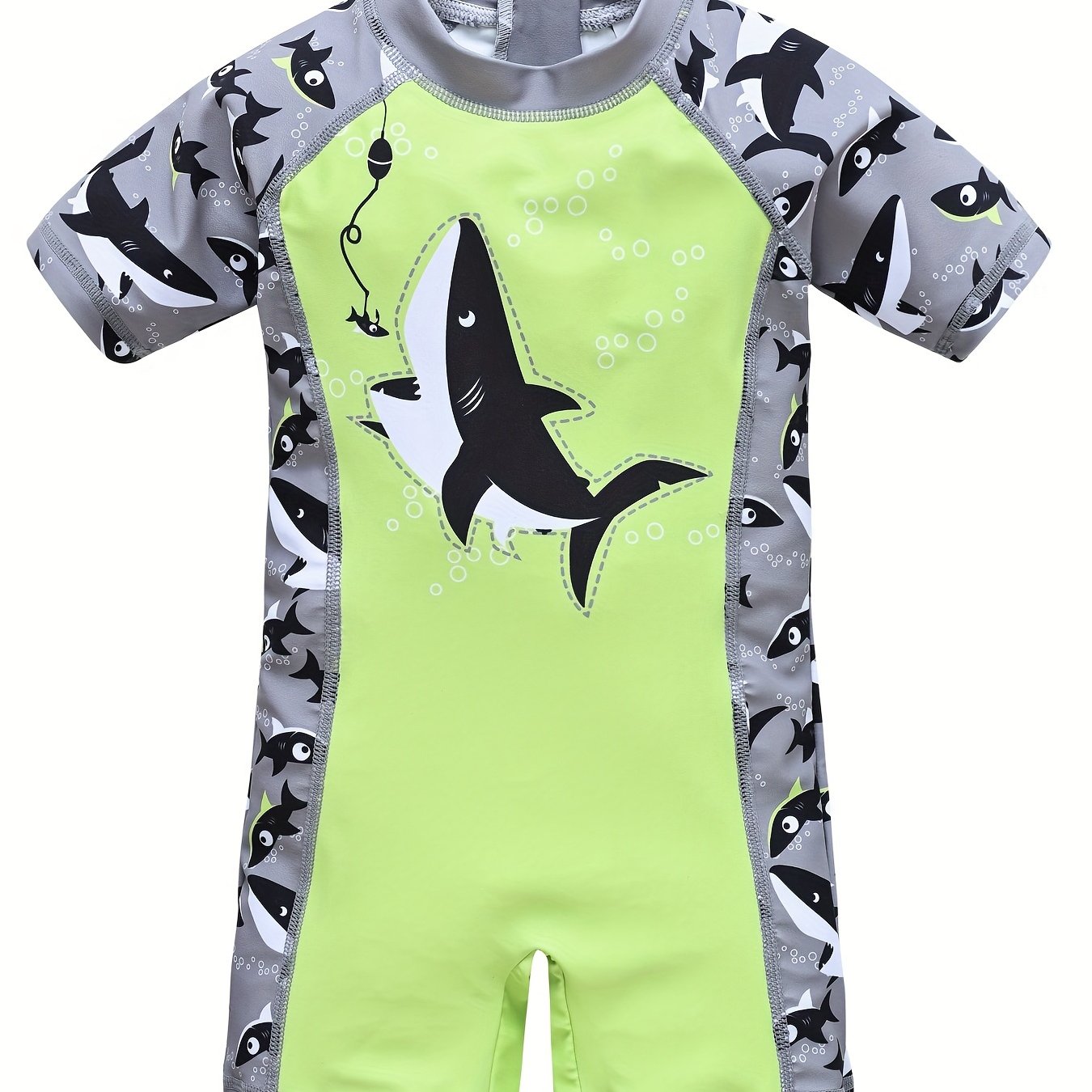 Short Sleeve 1 Piece Swimsuit