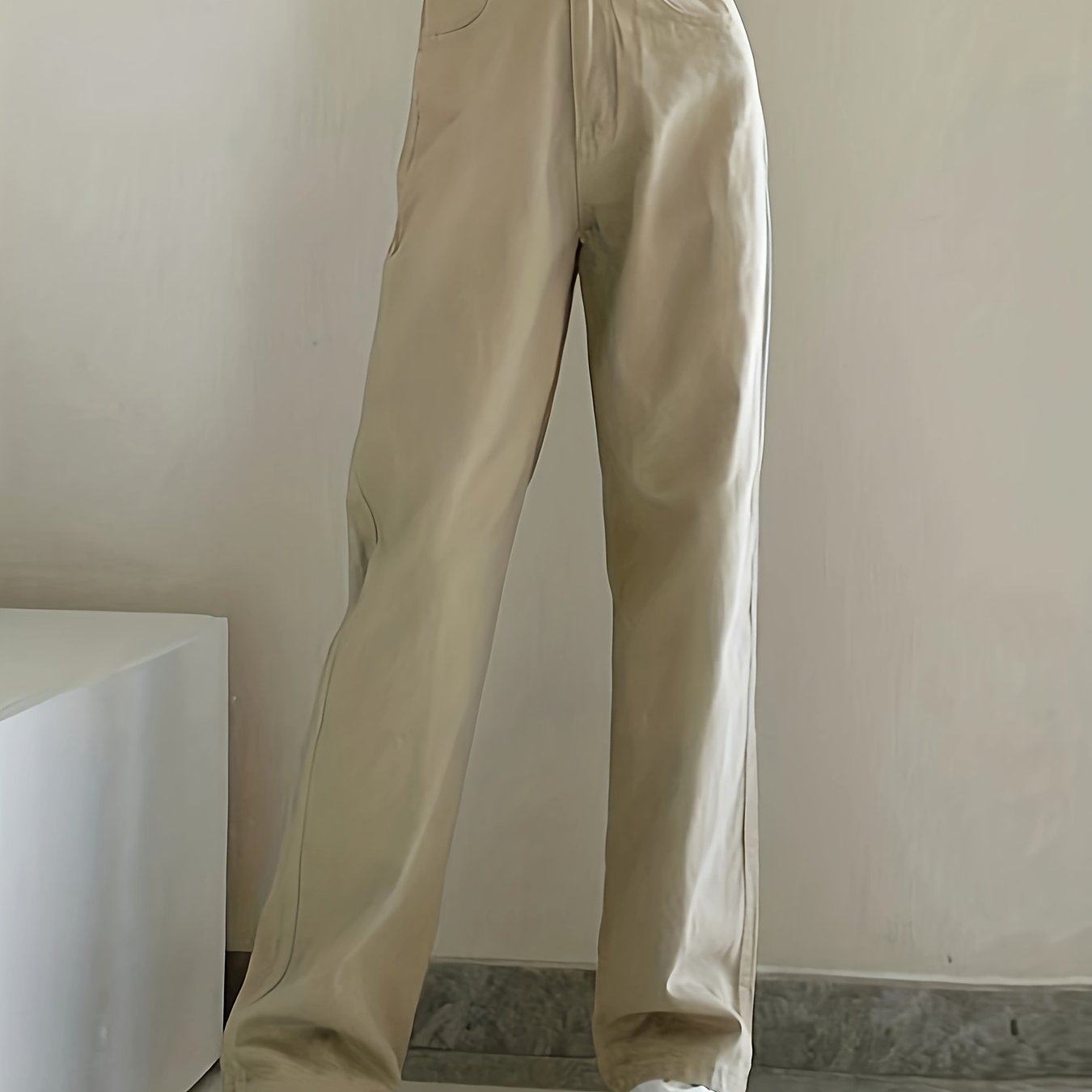 Pantalon de 2025 mezclilla color caqui