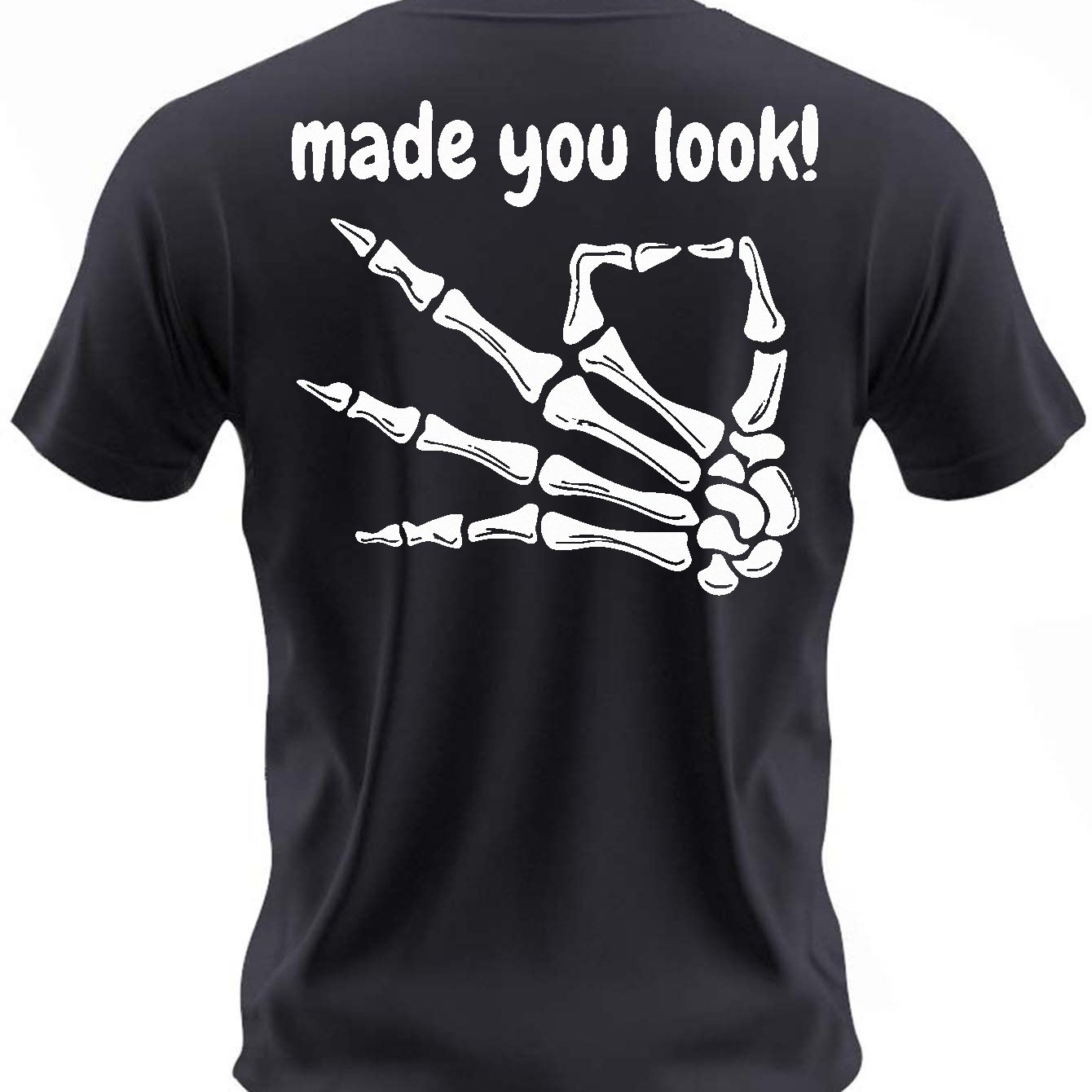 Skeleton Hand And Made You Look Letter Graphic Print Men's Creative Top,  Casual Short Sleeve Crew Neck T-shirt, Men's Clothing For Summer Outdoor -  Temu Japan