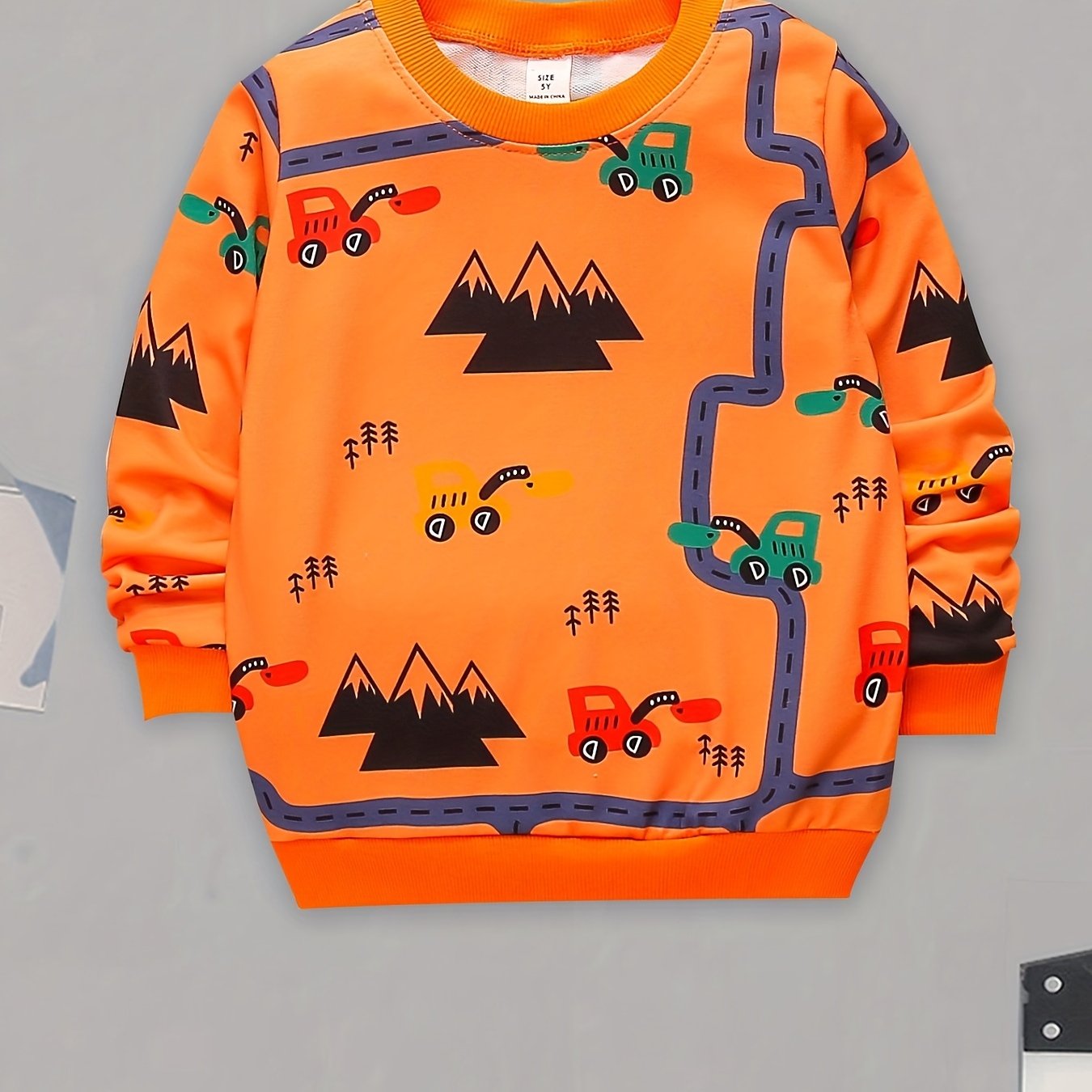 Toddler Boys Trendy Lovely Cute Car Print Pullover Sweatshirt Shop 