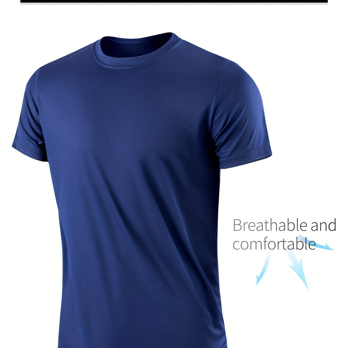 Image of Men'-thin Quick-dry Sportswear For Running, Stylish And Lightweight, Breathable Casual Men's Quick-dry Fitness Outfit, Short-sleeve T-shirt Designed For Moisture-wicking