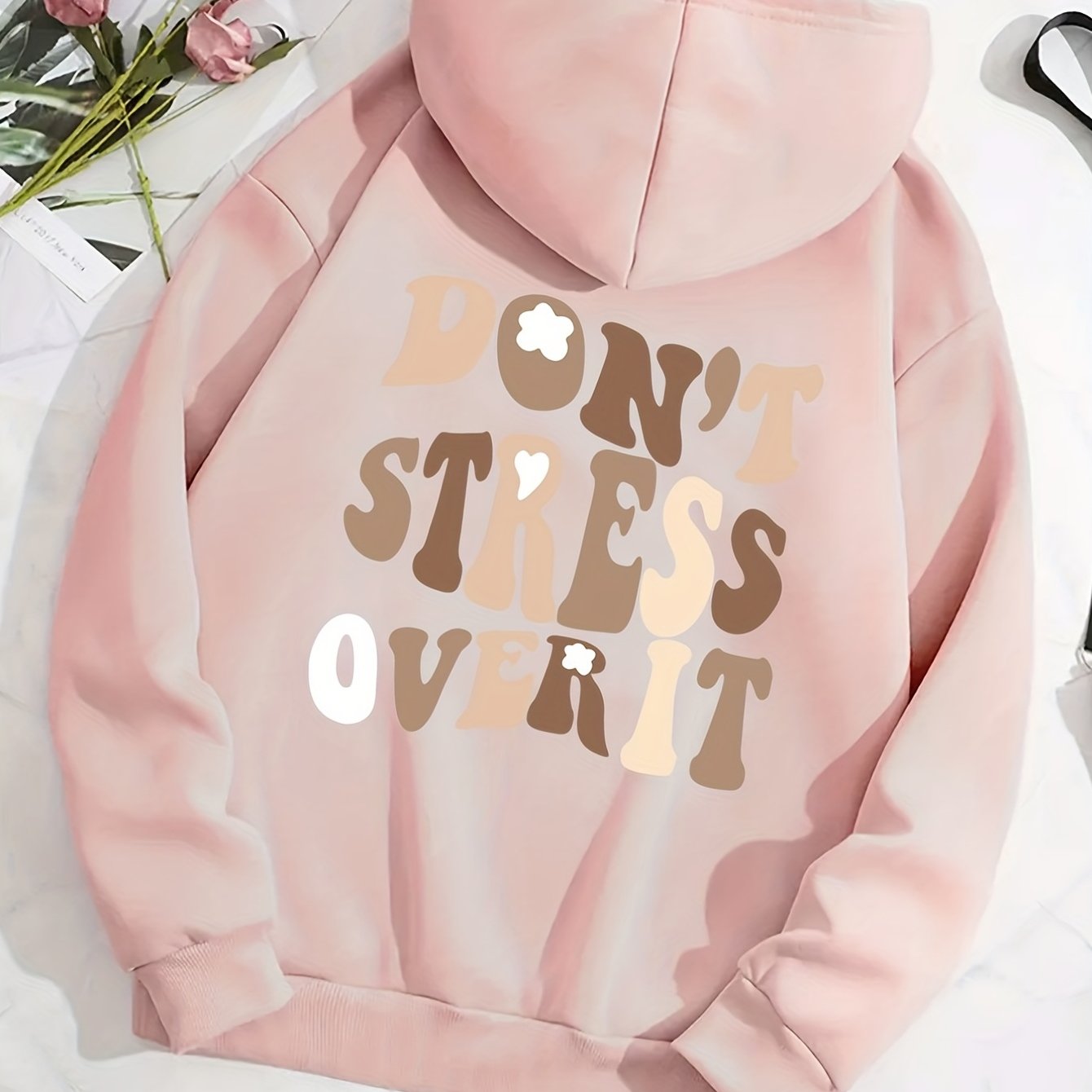  Youngnet Cute Tops, Womens Monogram Print Long Sleeve  Drawstring Hooded Sweatshirt Hoodie Pullover Tops Plus Size : Clothing,  Shoes 