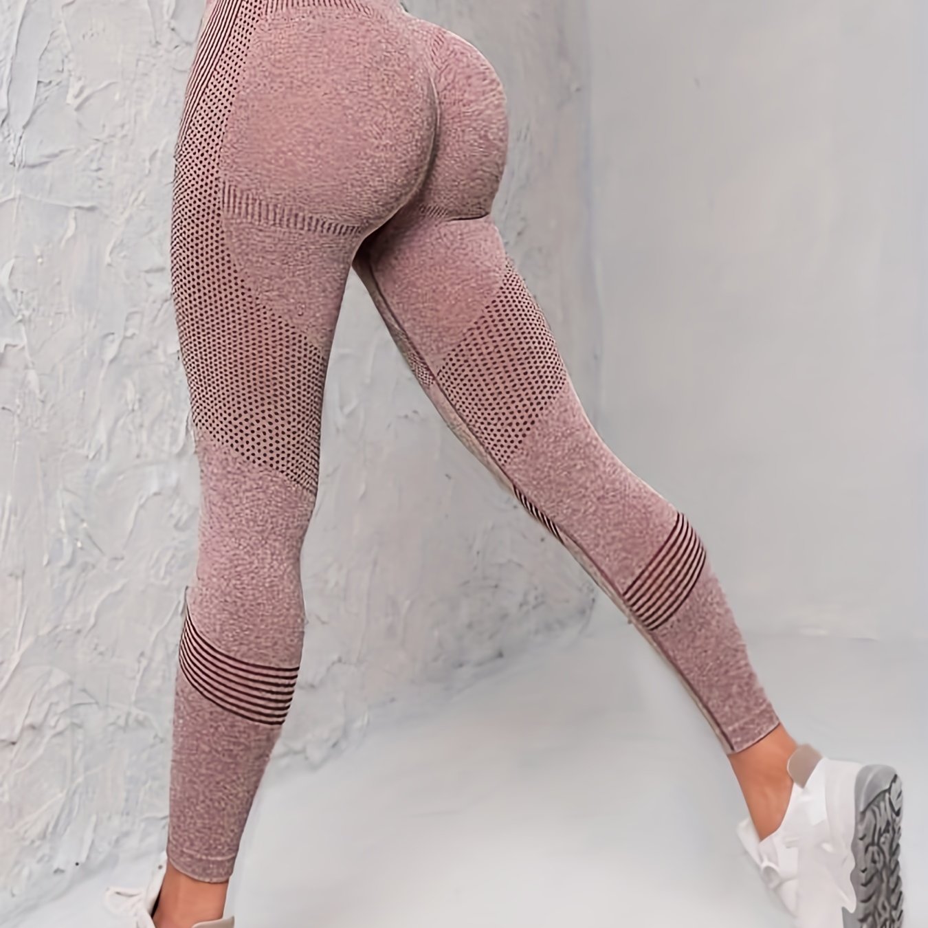 Women's Solid Color Yoga Leggings, High Waist Yoga Pants Comfortable Tummy  Control Butt Lifting Leggings, Women's Activewear