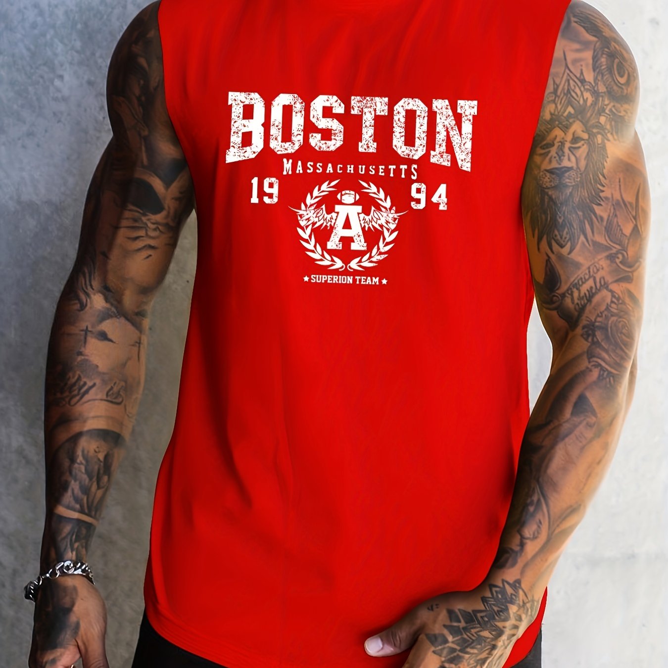 Boston' Round Neck Breathable Vest, Casual Sports Sleeveless Tank Tops,  Men's Summer Clothing - Temu Australia