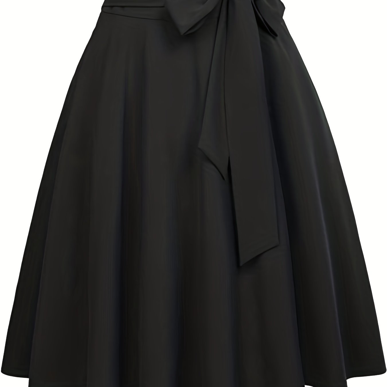 Plus Size Casual Skirt Women s Plus Solid Bow Knot High Rise High plus-size-casual-skirt-women-s-plus-solid-bow-knot-high-rise-high