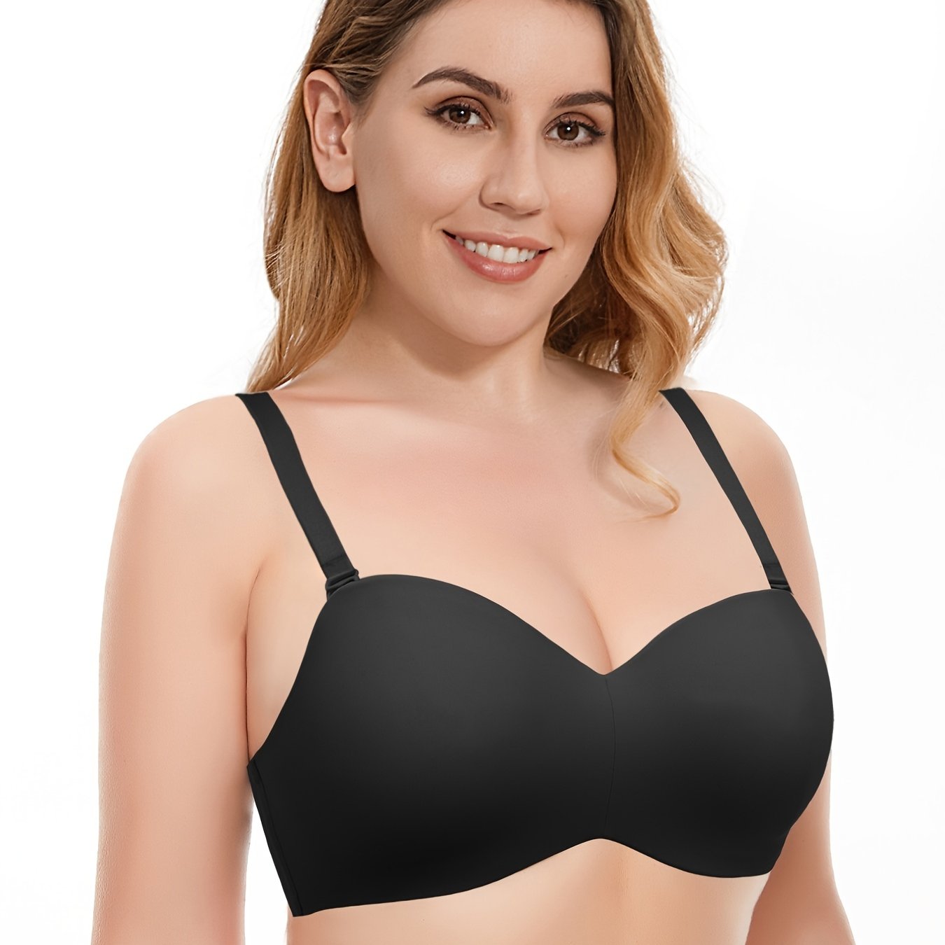 AiLan Fashion Women's Seamless Full Cup No Padded Underwire Bandeau Bras  Smooth Plus Size Ultra-thin Unlined Anti-slip Minimizer Strapless Bra for