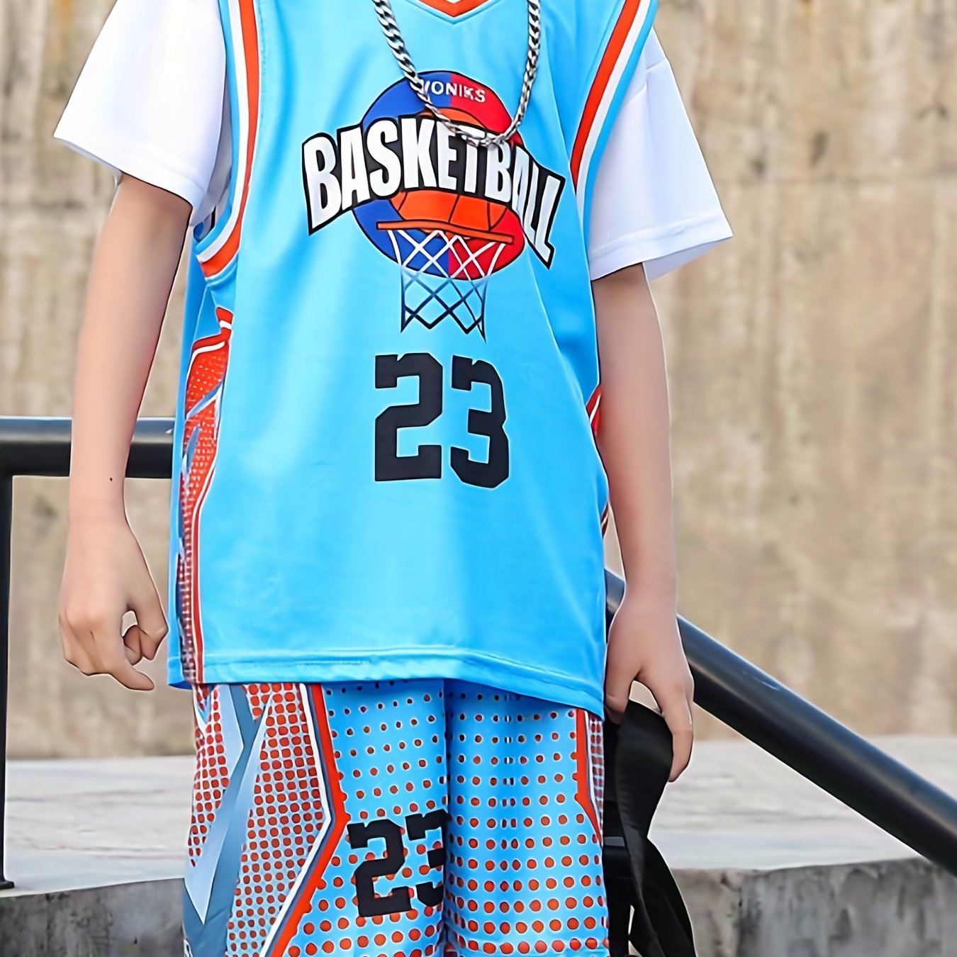Club Short-Sleeved Basketball Clothes Fake 2-Piece Basketball Suit