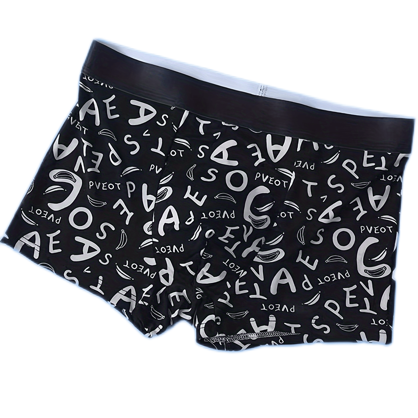 Men's Letters Print Fashion Plain Color Underwear Ice Silk - Temu