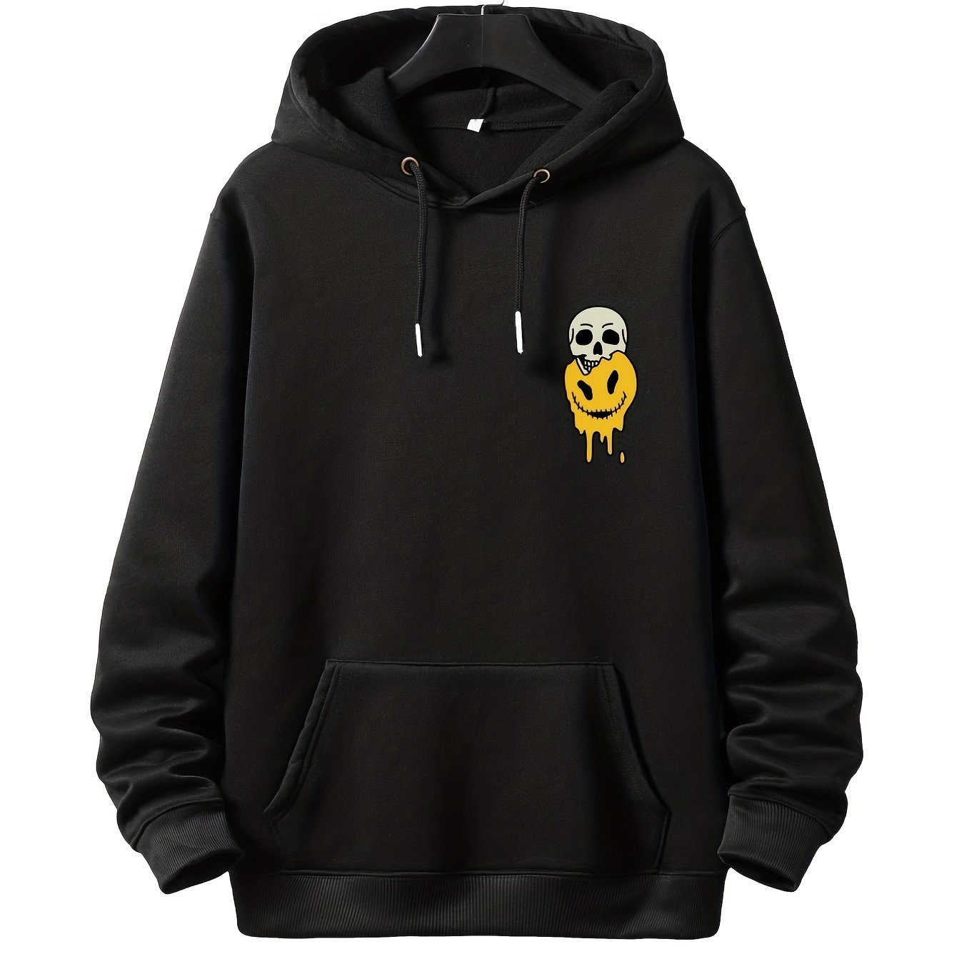 TEMU American Autumn And Winter Brand Printed Youth Outerwear Top Plus Pullover Plus Hooded Sweater, Plus Size