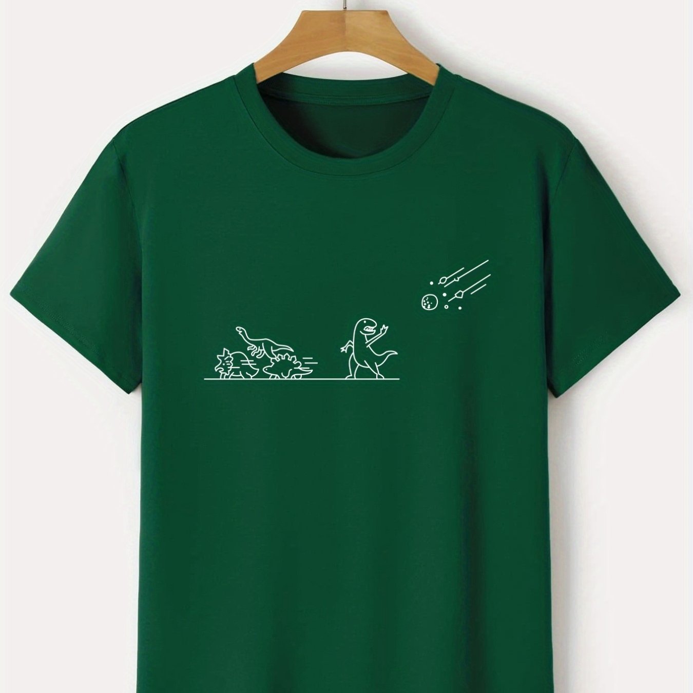 Dino Pattern Print Men s Comfy T Shirt Graphic Tee Men s Summer Outdoor 