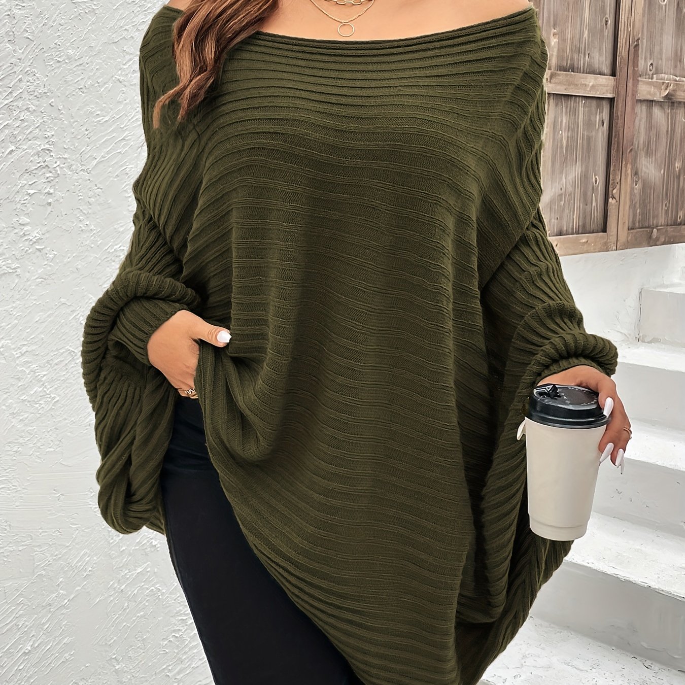 Plus size batwing on sale sweater