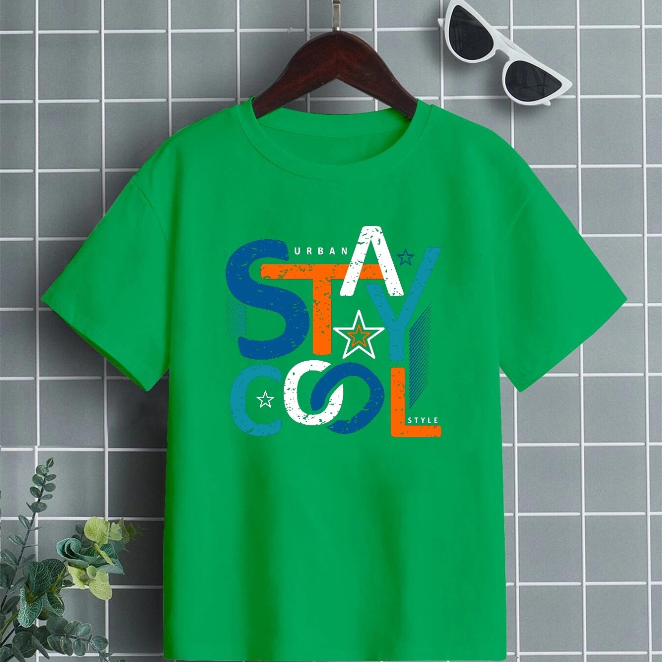 Boys And Girls Teen Casual Stay Cool Round Neck T Shirt Clothes For 