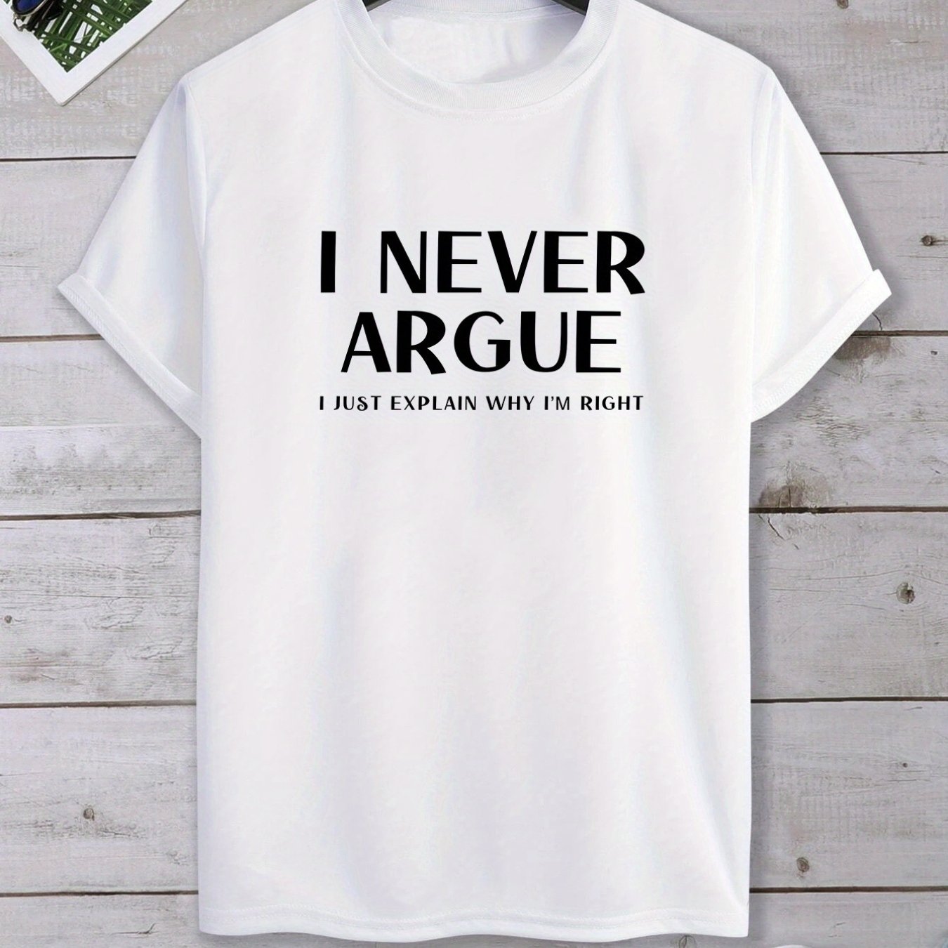 Men's Tee Casual Crew Neck Short Sleeve T Shirts With I Never Argue ...