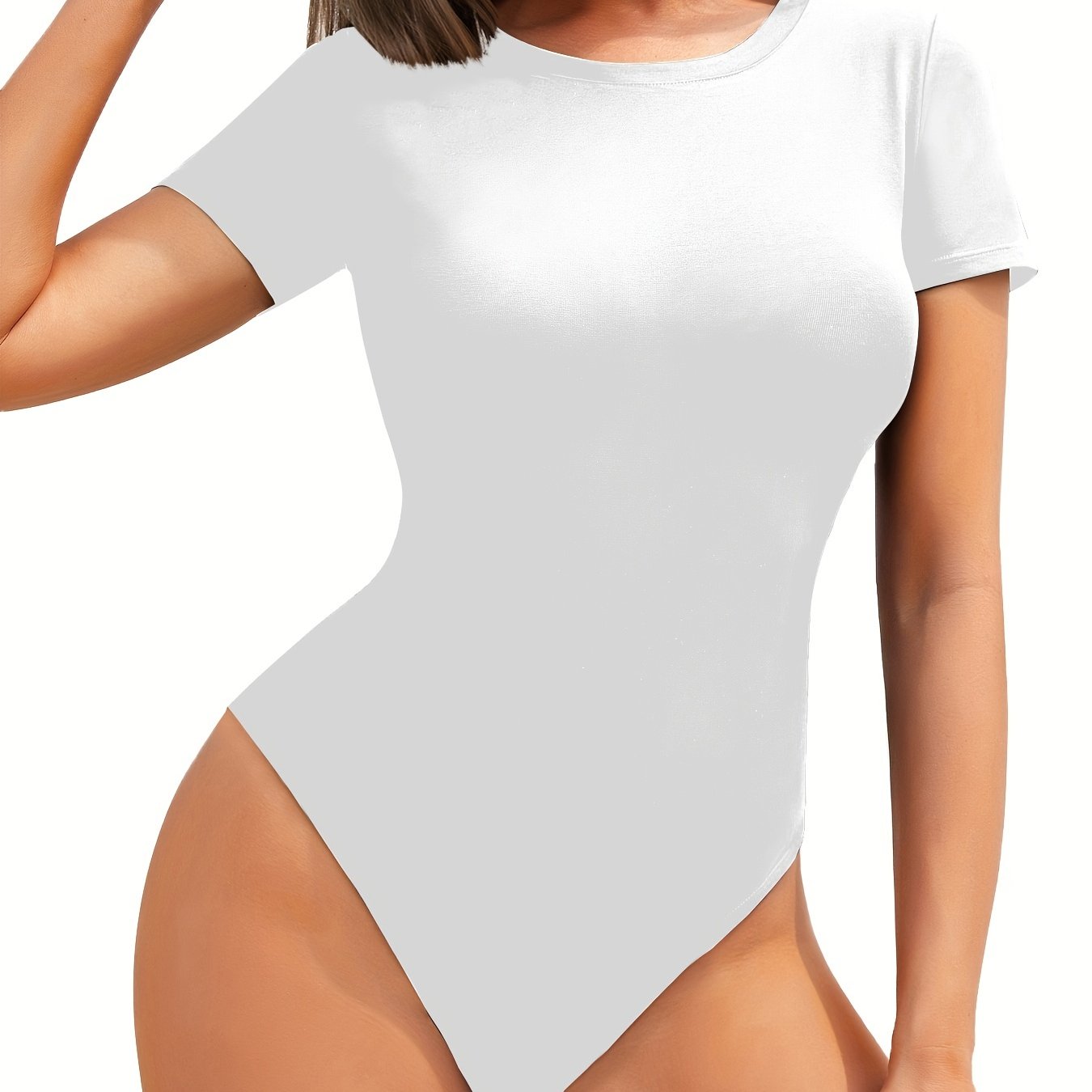 Short Sleeve Shaping Bodysuit V Neck Tummy Control Slimmer - Temu Canada