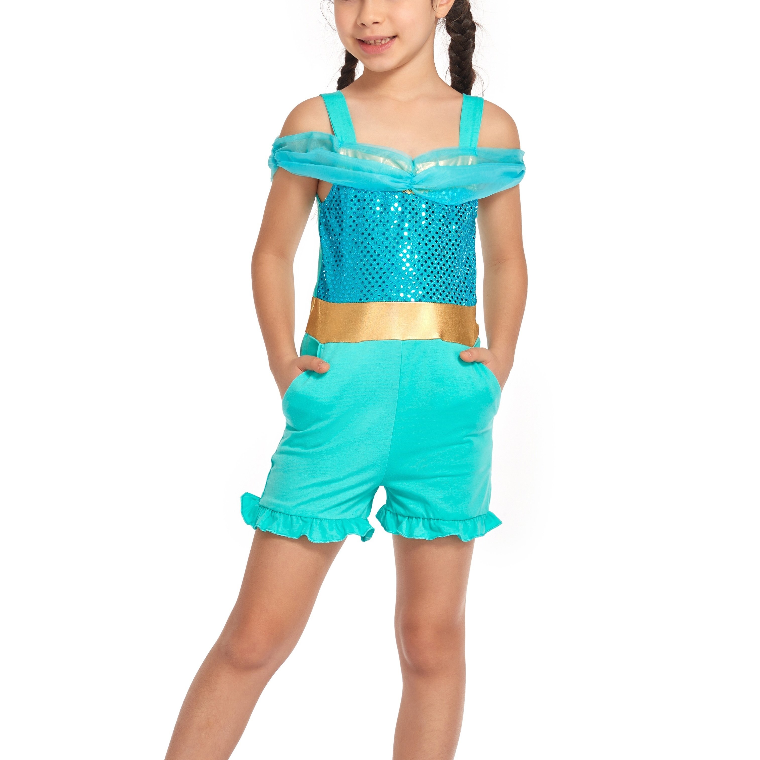 1-14Y Ragazze Principessa Ispirata Tuta Morbida Halloween Natale Vacanze  Viaggio Maglione Carnevale Estate Compleanno Abbigliamento Quotidiano  Costume