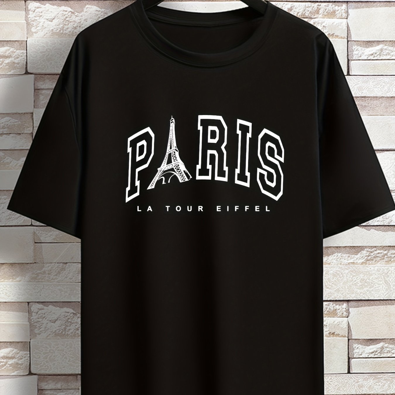 TEMU 2023 Spring/summer Short Sleeve T-shirt Fashion Brand Printed Men's Youth Spring/summer Round Neck Enlarged Widened Casual Versatile Top, Plus