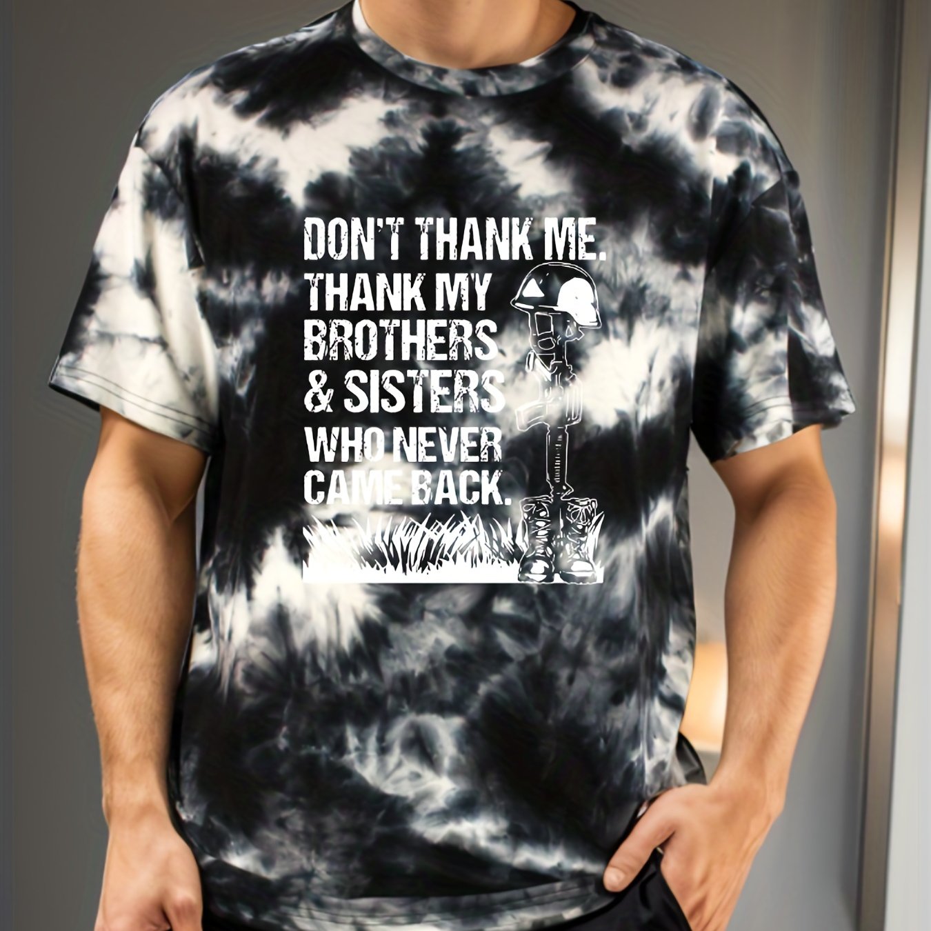 Tie Dye Fashion Print Mens T Shirt Trendy Streetwear Comfy