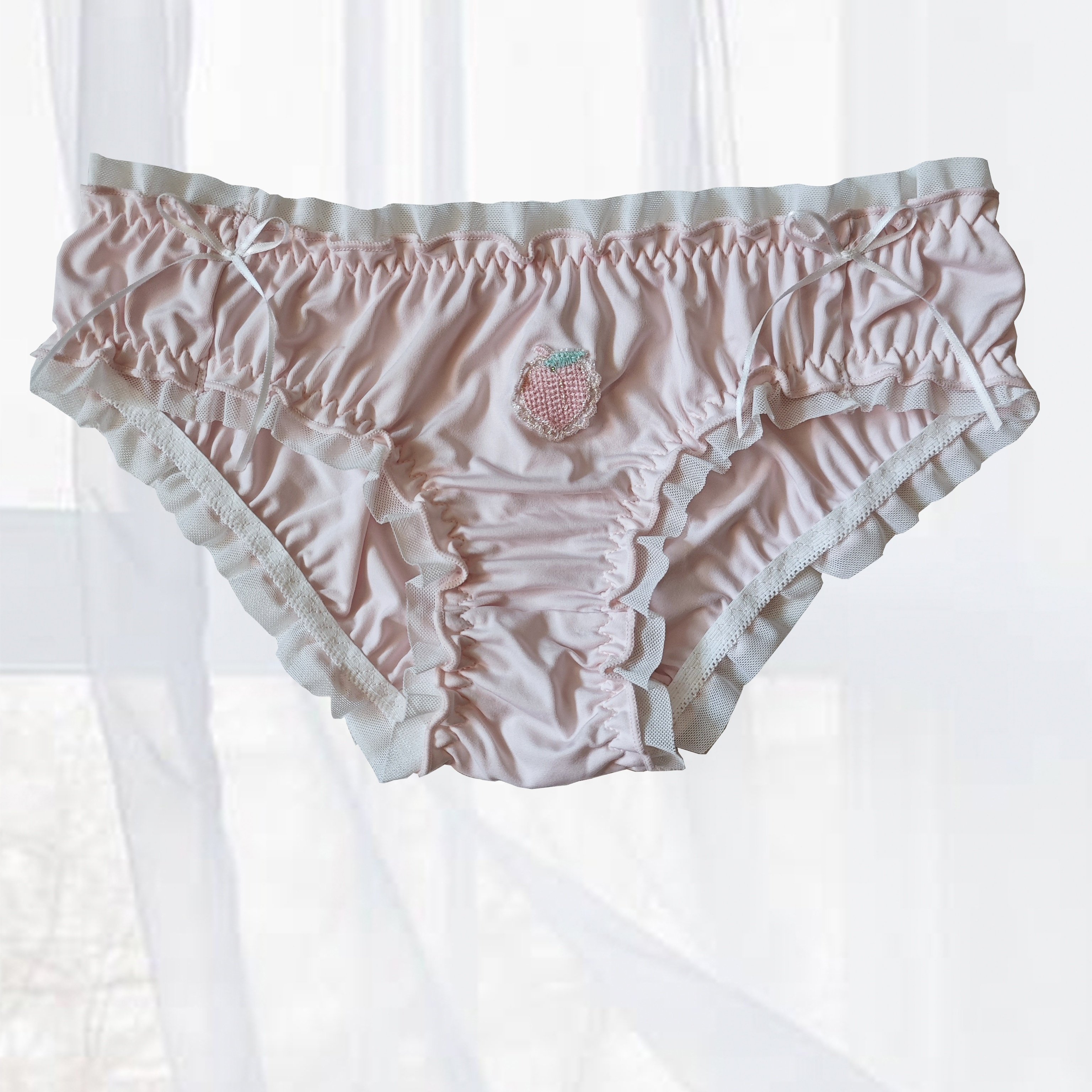 Sweet Cute Ruffle Seamless Printed Satin Cotton Panties for Women – FloraShe