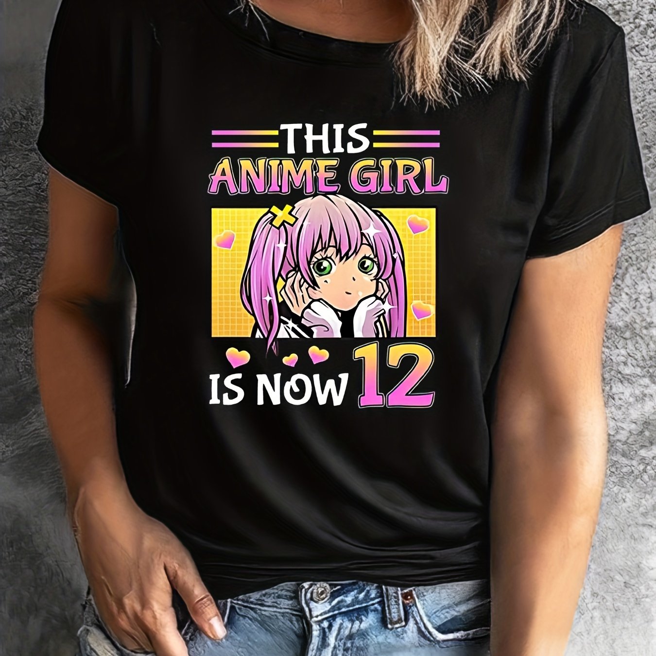 Camiseta Kawaii Anime Girl Print, manga curta gola redonda Top casual para  primavera e verão, roupas femininas - Temu Portugal