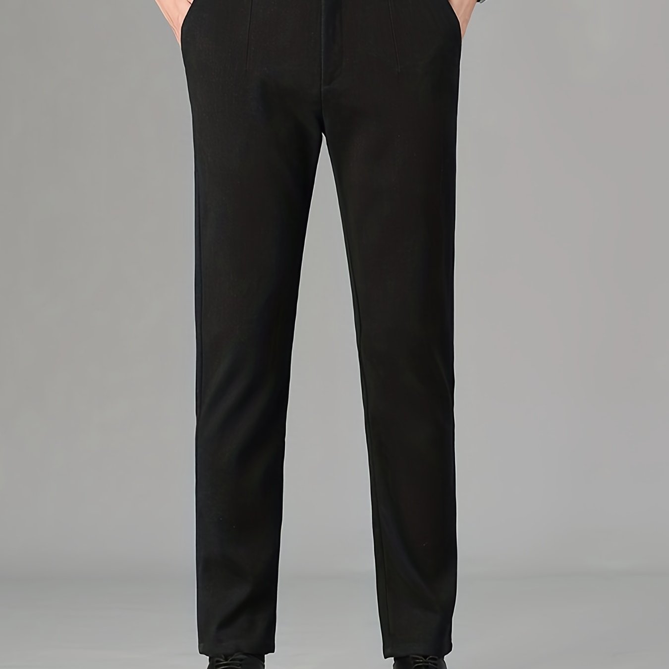 Classic Design Dress Pants Men's Formal Solid Color Stretch - Temu