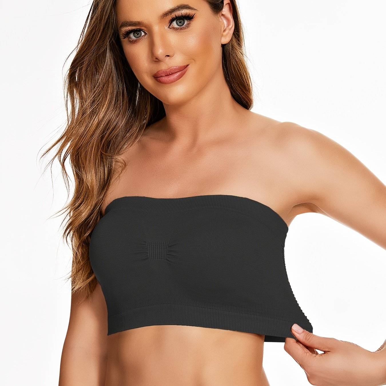 Womens Seamless Microfiber Bandeau Strapless Tube Top Bras Wire No Pad  Fashion Women, Black, Medium : : Clothing, Shoes & Accessories