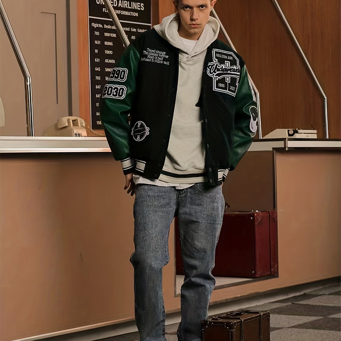 Dark Green Varsity Jacket Outfits For Men (33 ideas & outfits)
