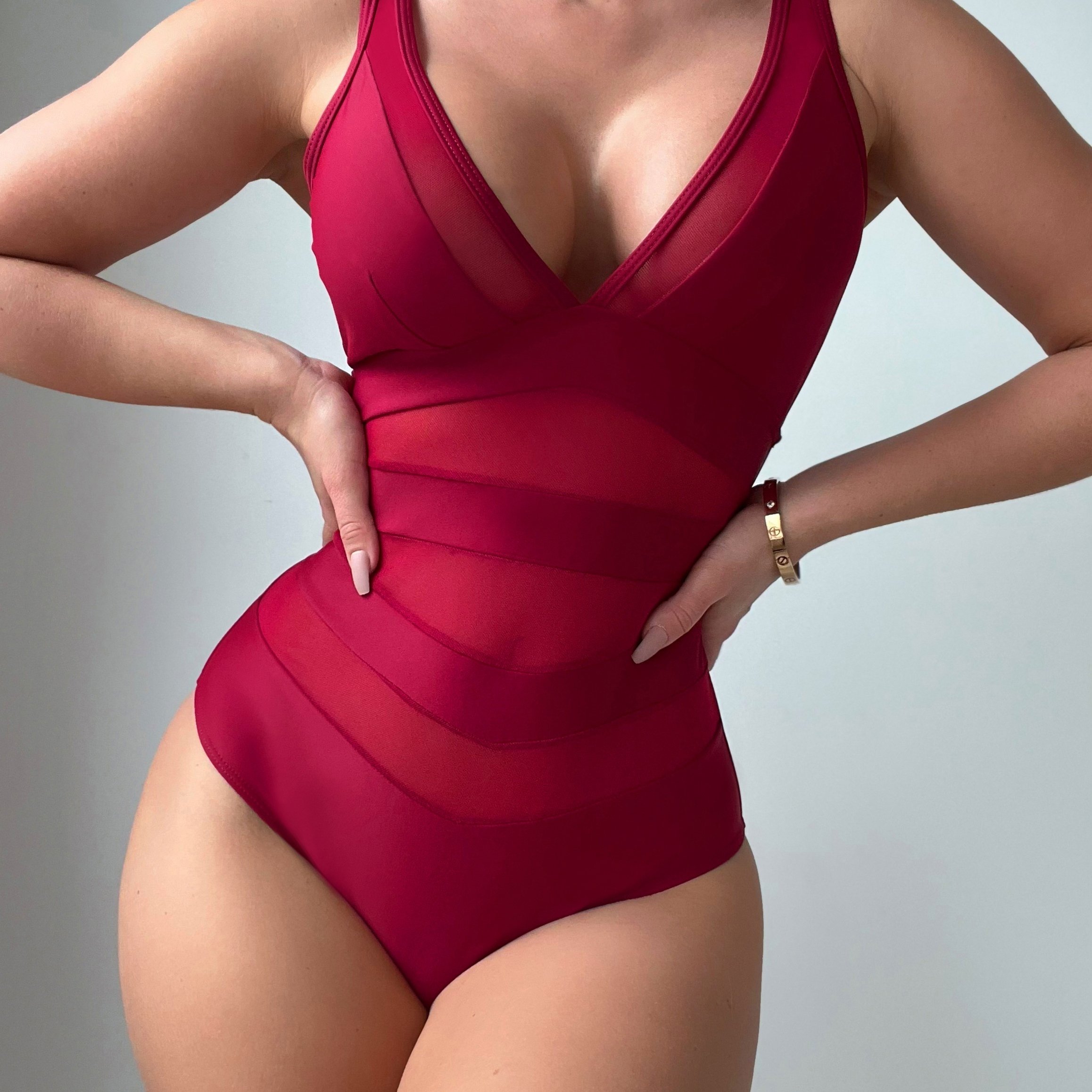 VBVC Womens Sports Swimwear Conservative Color-Block Sexy One Piece  Backless Swimsuit Bathing Suit 