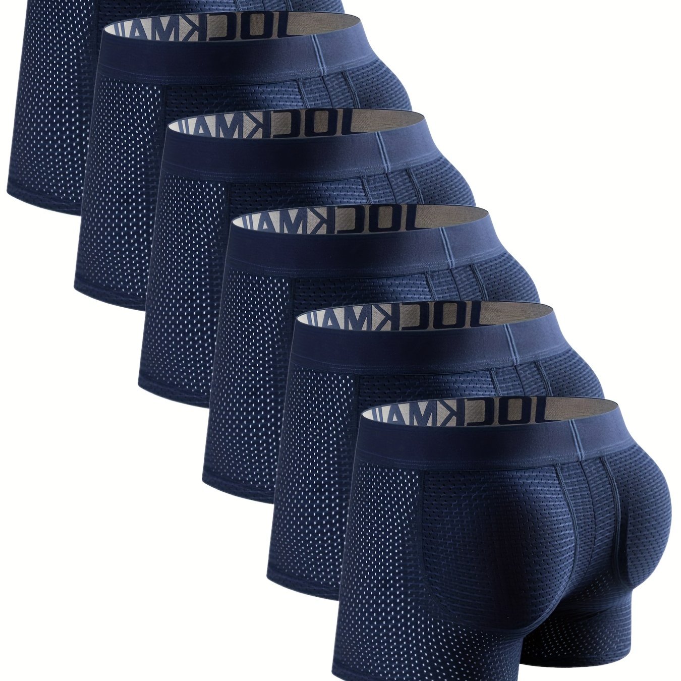 1/6pcs Men's Sexy Fashion Mesh Breathable Soft Comfortable Butt Lift Boxer  Briefs Underwear
