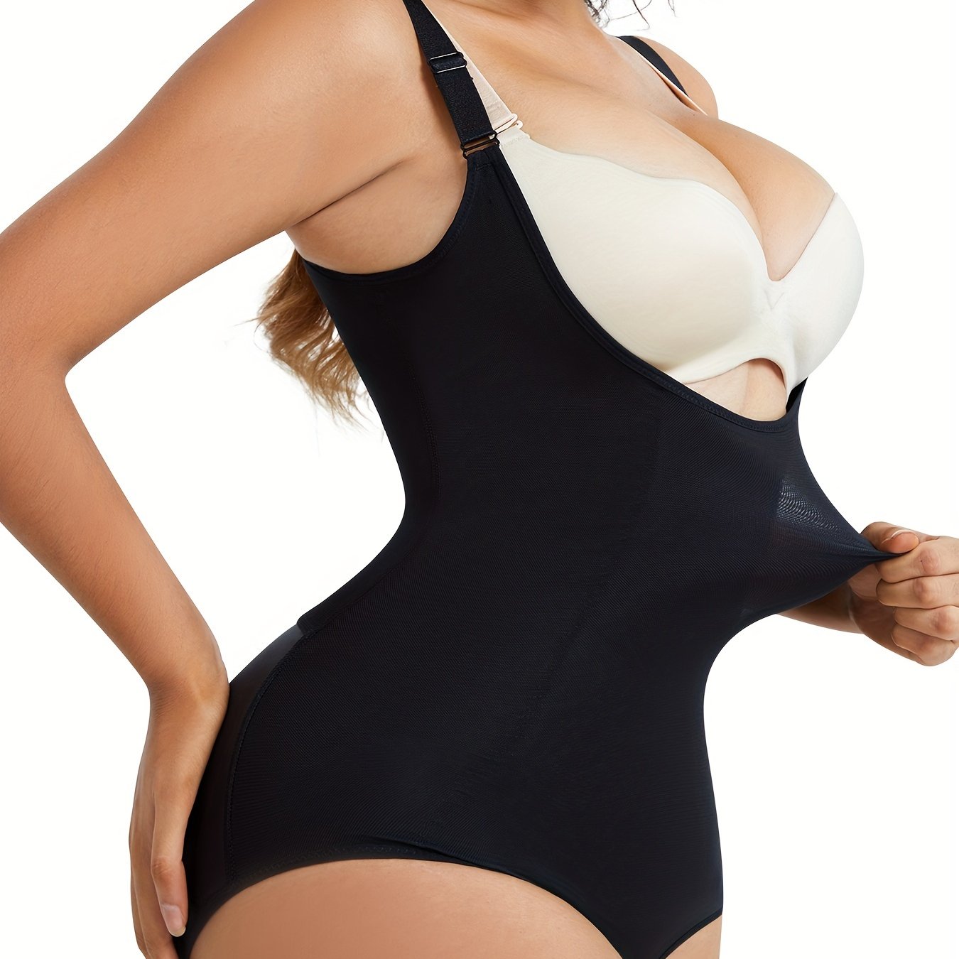 Seamless Solid Shaping Bodysuit Tummy Control Slimming Slip - Temu Canada