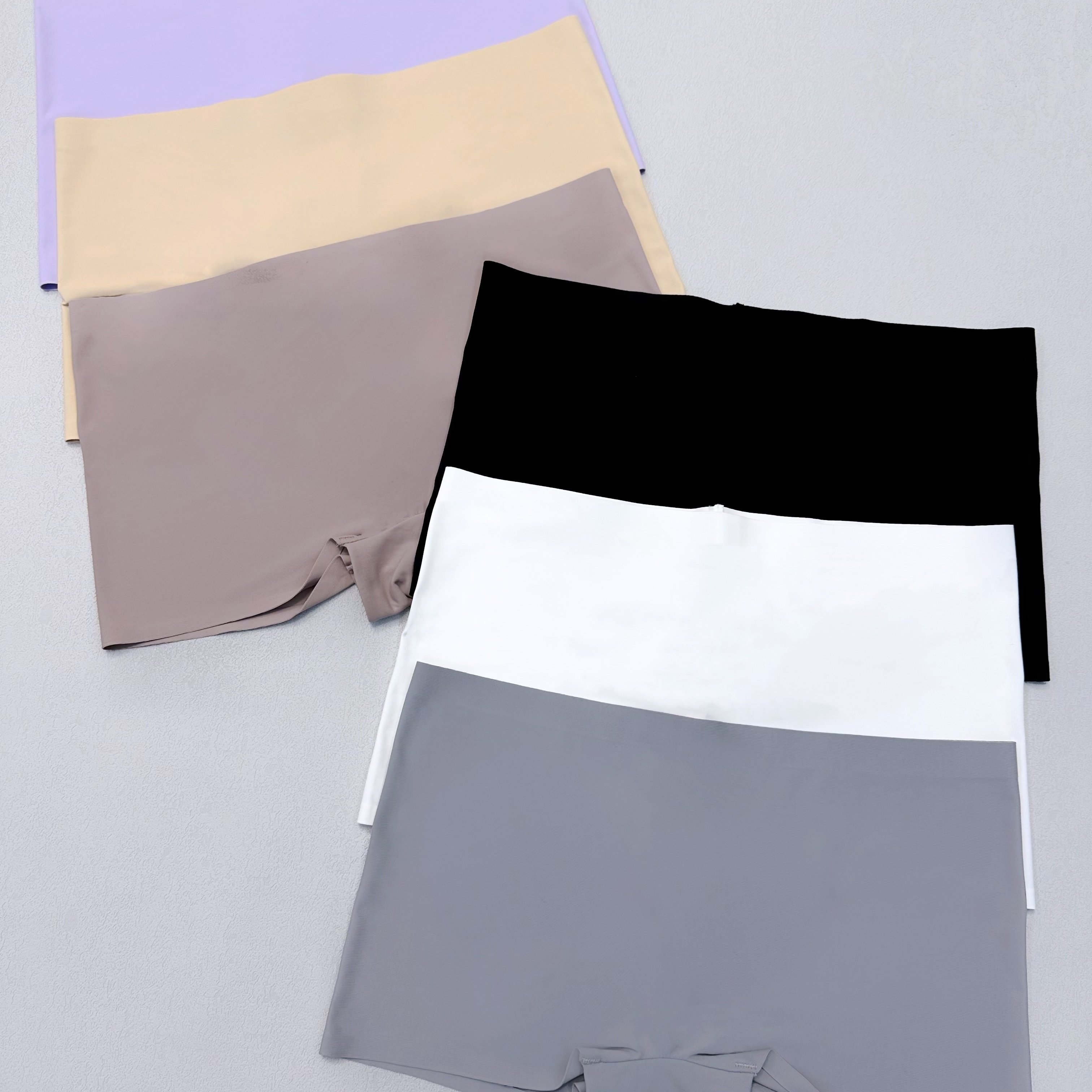6pcs Ladies' Boxers Ladies' Soft And Comfortable Boxers Seamless Underwear Invisible Solid Color Simple