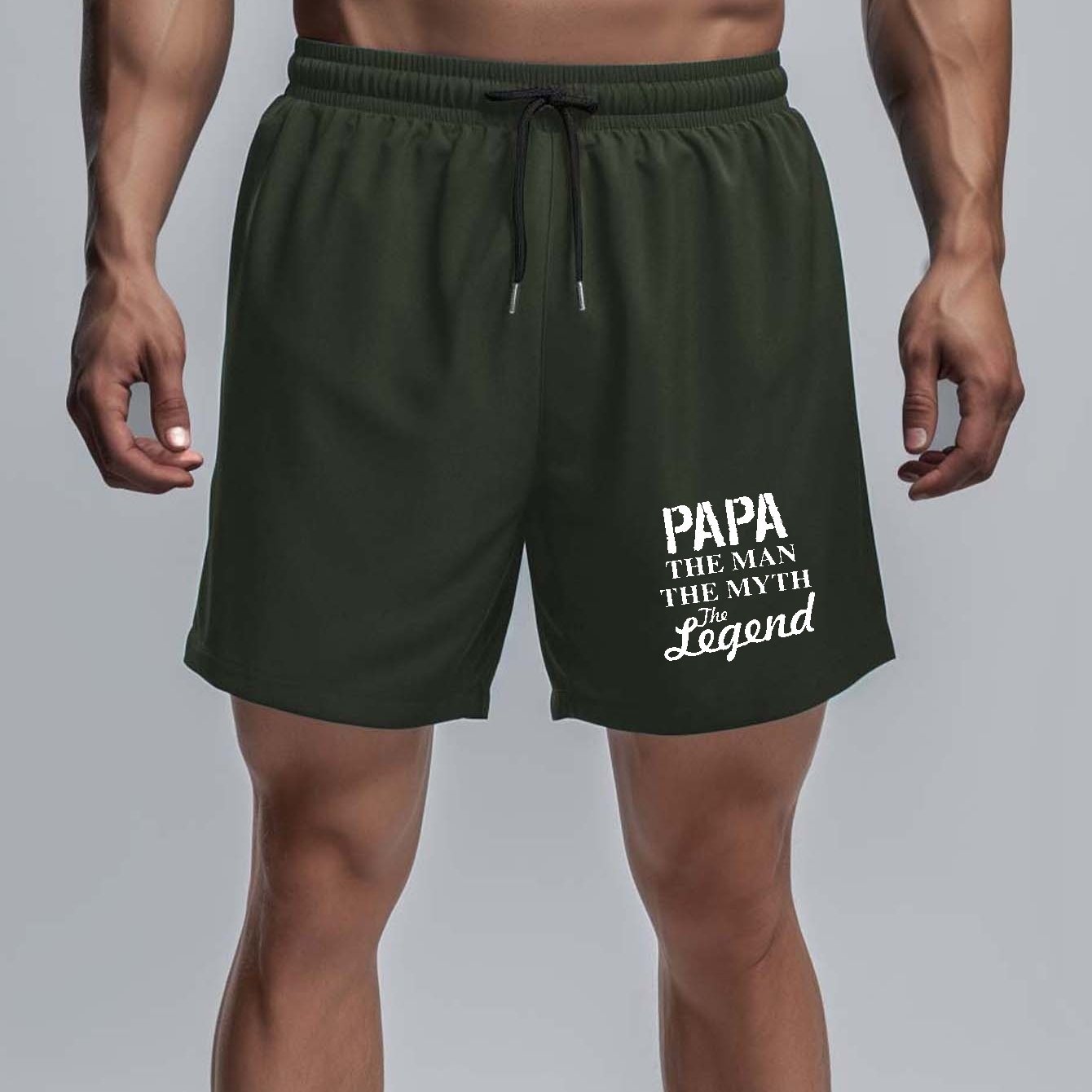 Men's Plus Size papa Print Solid Color Loose Shorts - Temu