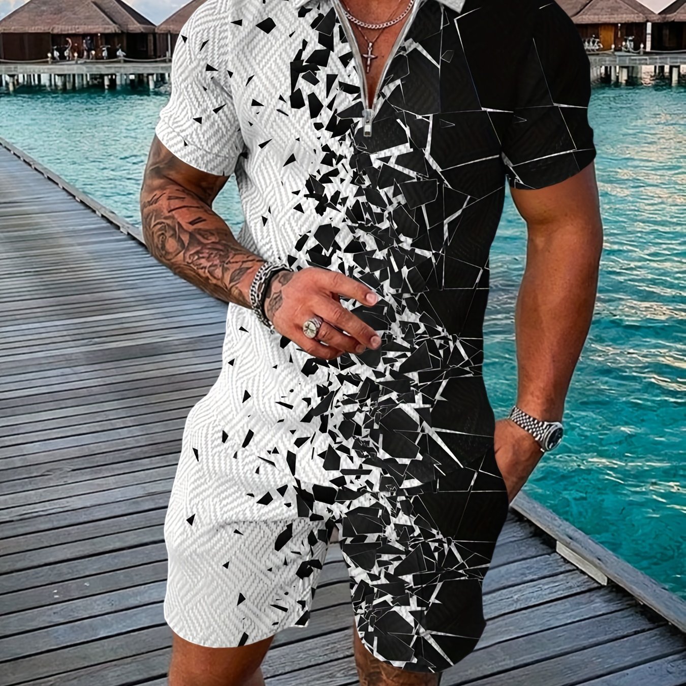 TEMU Ensemble de loisirs grande taille pour homme, GRANDE TAILLE
