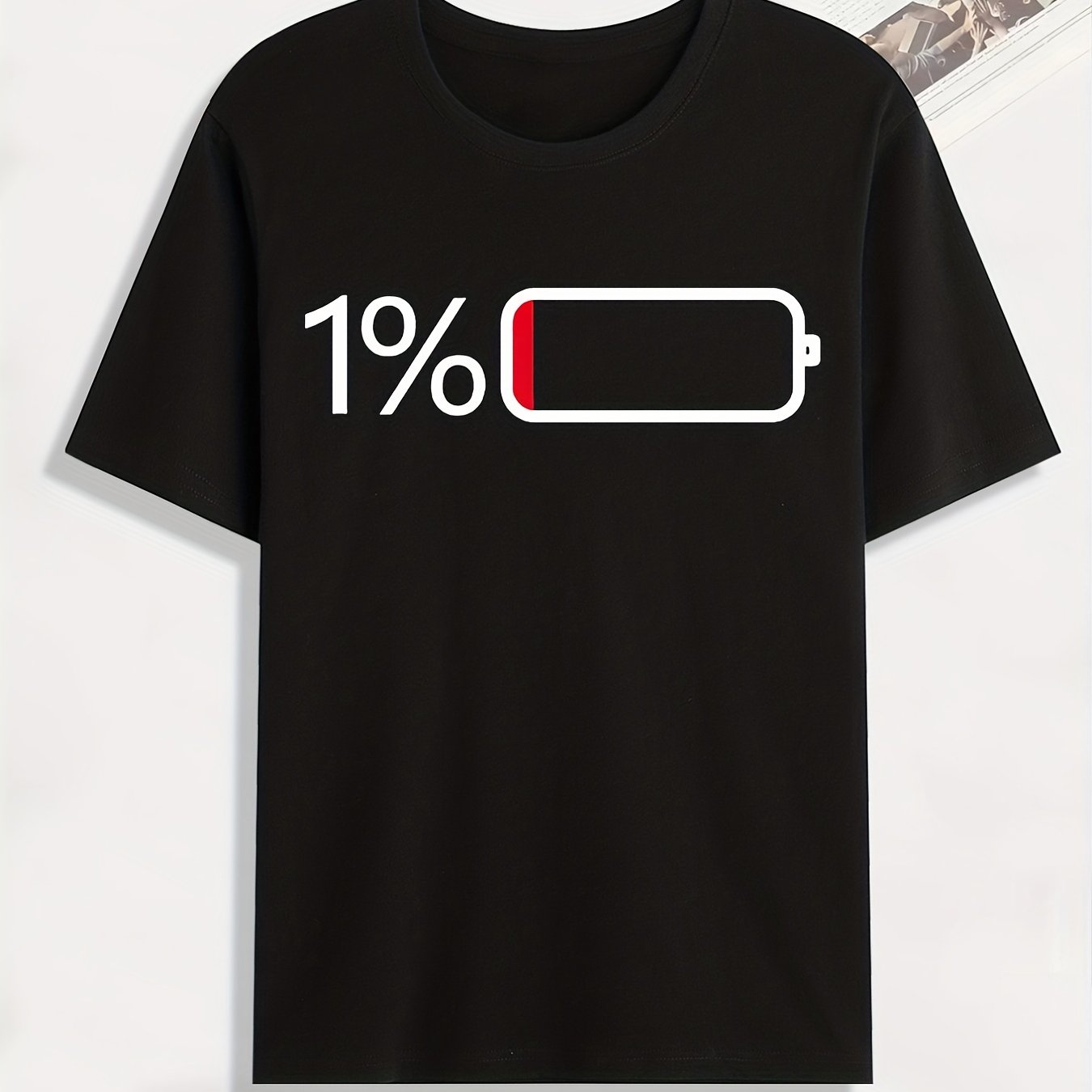 Battery T Shirt, Tees For Men, Casual Short Sleeve Tshirt For Fall, Tops As Gifts